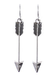 Minimalist Silver Tone Arrow Tribal Earrings