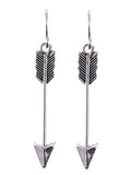 Minimalist Silver Tone Arrow Tribal Earrings