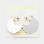 Modern Flat Round Minimalist  Circle Earrings