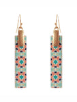 Moroccan Wooden Bar Matte Gold Tone Earrings