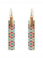 Moroccan Wooden Bar Matte Gold Tone Earrings