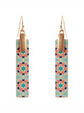 Moroccan Wooden Bar Matte Gold Tone Earrings