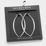 Pointed Oval Hoop Earrings - Sterling Silver Dipped