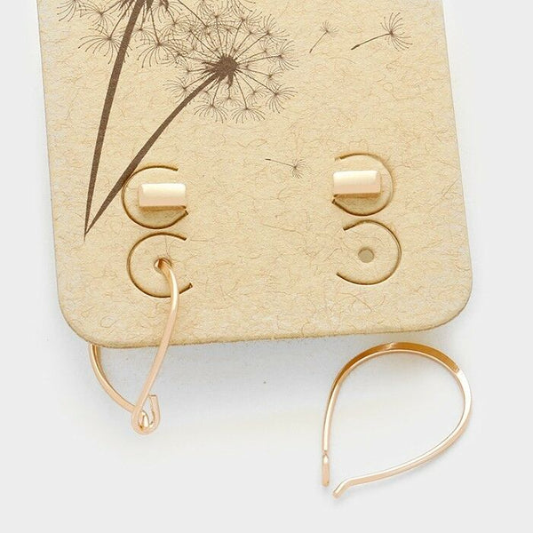 Rose Gold Minimalist Bar and Hoop Earrings