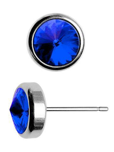 Sapphire Blue Crystal Made With Swarovski Elements Earrings 