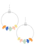 Sea Glass Wire Hoop Fashion Drop Dangle Earrings - Multi Color 