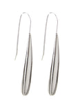 Silver Tone Wire Threader Dangle Linear Drop Earrings 