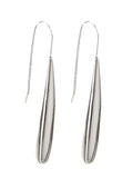 Silver Tone Wire Threader Dangle Linear Drop Earrings 