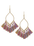 Tassel Teardrop Drop Dangle Earrings - Multi-Color 