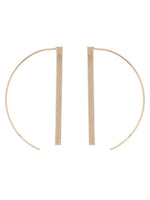 Threader Bar Drop Gold Tone Costume Fashion Trendy Earrings 