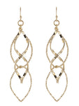 Twisted Spiral Drop Gold Tone Earrings 