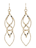Twisted Spiral Drop Gold Tone Earrings 