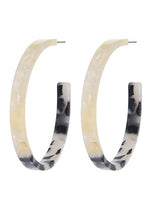 Vintage Inspired Round Black and White Hoop Earrings