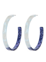 Vintage Inspired Round Blue Hoop Earrings 