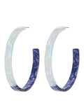 Vintage Inspired Round Blue Hoop Earrings 
