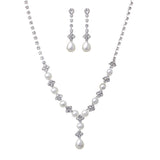 Vintage Rhinestone and Faux Pearl Necklace Set