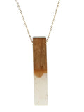 Wood with Resin Pendant Long Necklace 